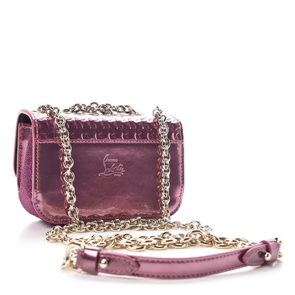 Christian Louboutin Specchio Patent Embossed Spikes Sweety Charity NV Crossbody Bag Cassis 3 of 6