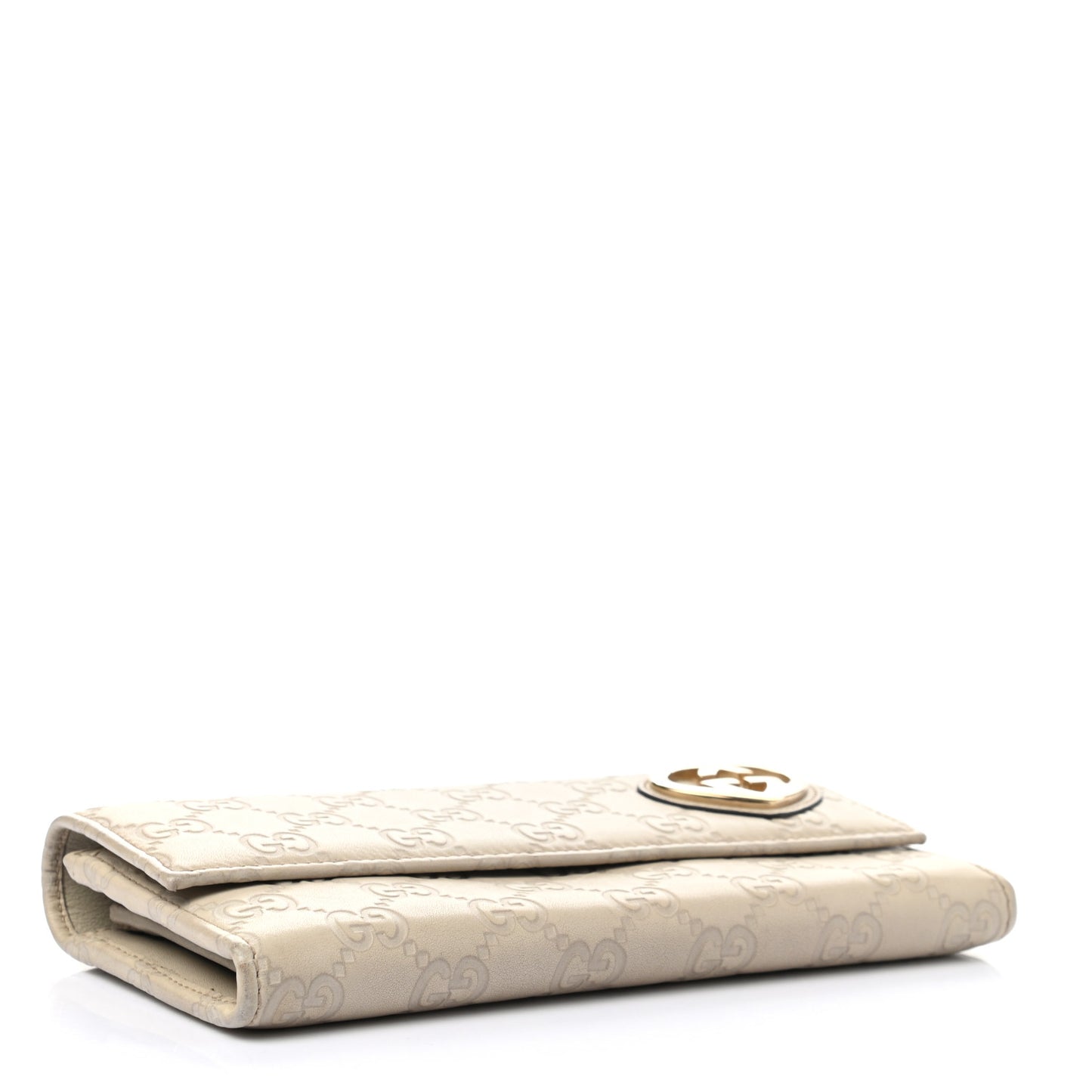 Guccissima Lovely Heart Continental Wallet Off White