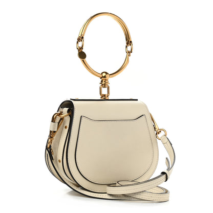 Chloe Calfskin Suede Small Nile Bracelet Bag Off White 3 of 9
