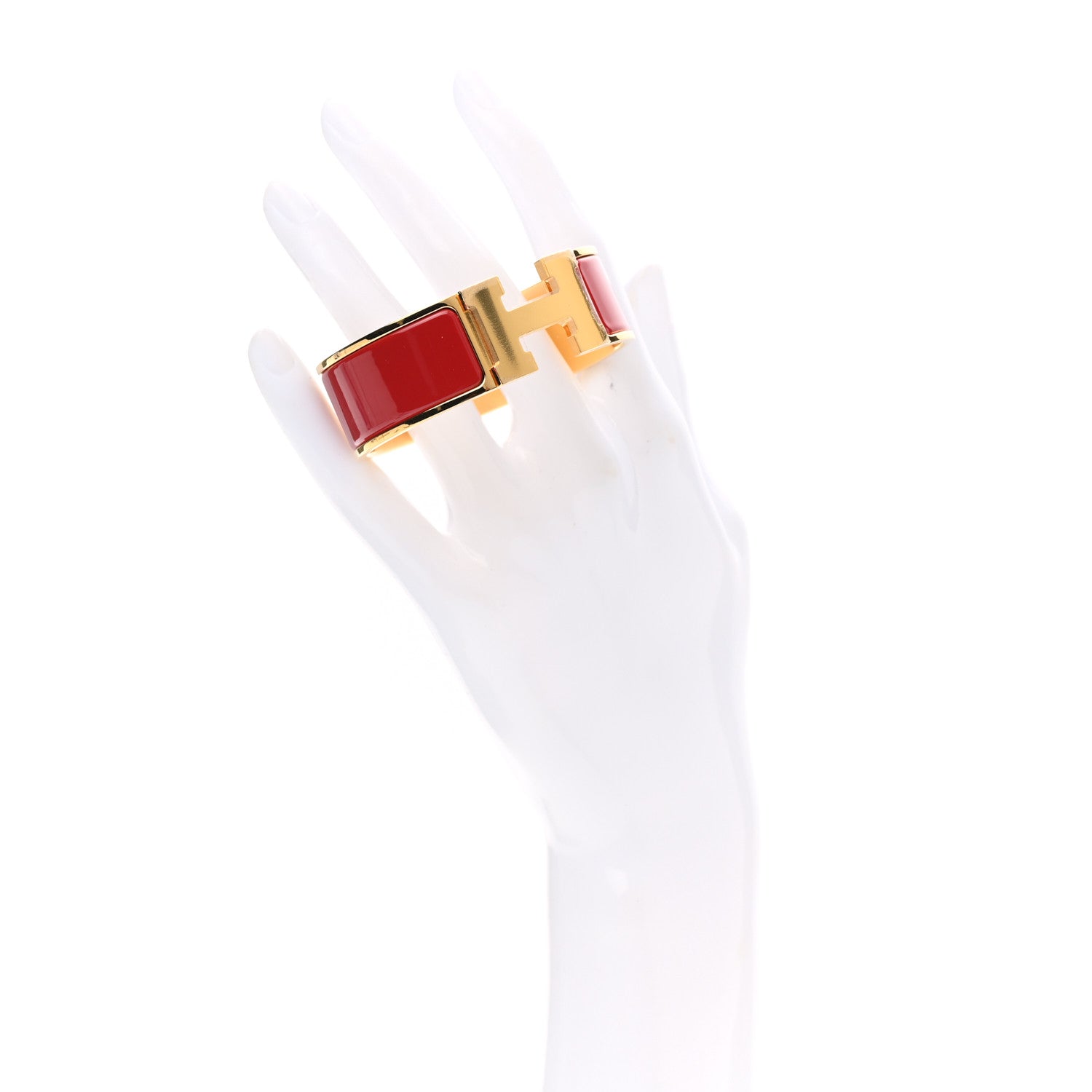 Hermes Enamel Wide Clic Clac H Bracelet PM Rouge Amarante 2 of 4
