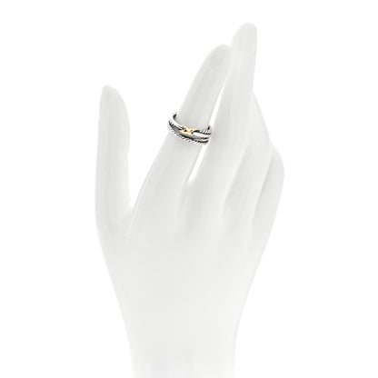 David Yurman Sterling Silver 18K Yellow Gold 6mm X Crossover Ring 49 5 2 of 5