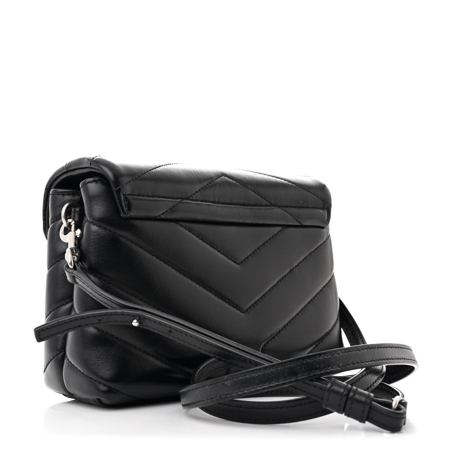 Saint Laurent Calfskin Y Quilted Monogram Toy Loulou Crossbody Bag Black 3 of 11