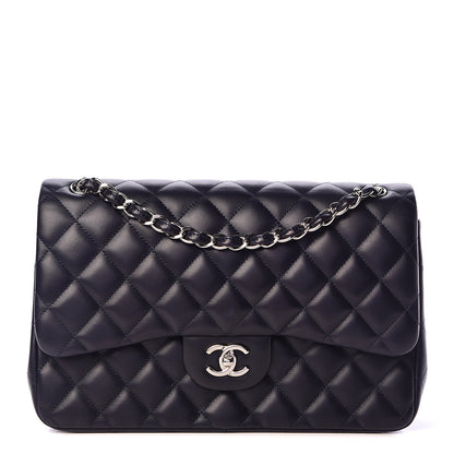 Chanel Lambskin Quilted Jumbo Double Flap Navy 1 of 15