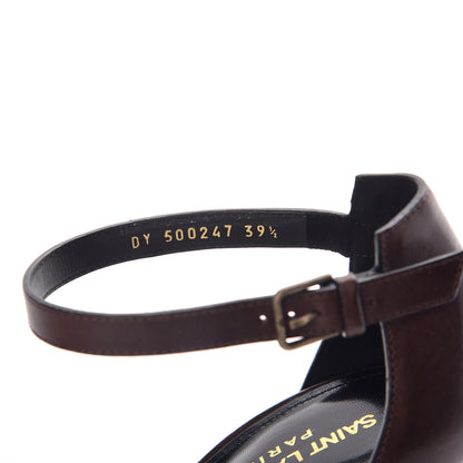 Saint Laurent Calfskin Opyum Sandals 39.5 Brown 8 of 9