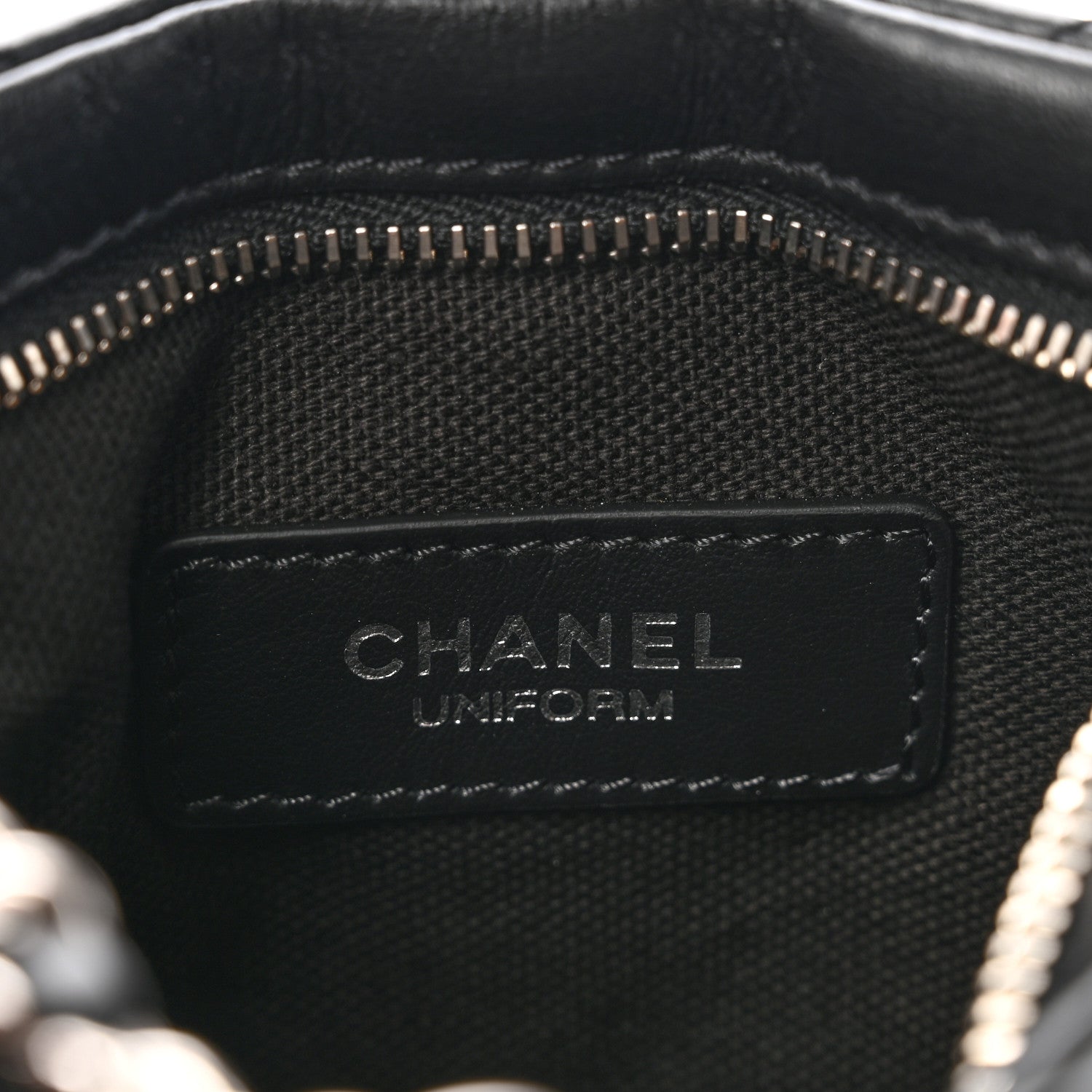 Chanel Lambskin Quilted Uniform Crossbody Bag Black 6 of 10