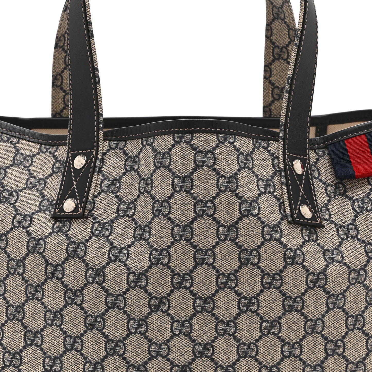 GG Plus Monogram Medium Signature Web Loop Tote Navy