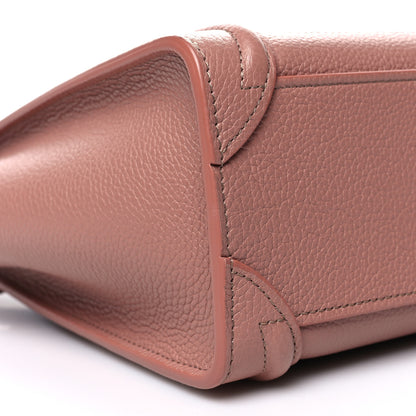 Celine Drummed Calfskin Nano Luggage Antique Rose 9 of 10