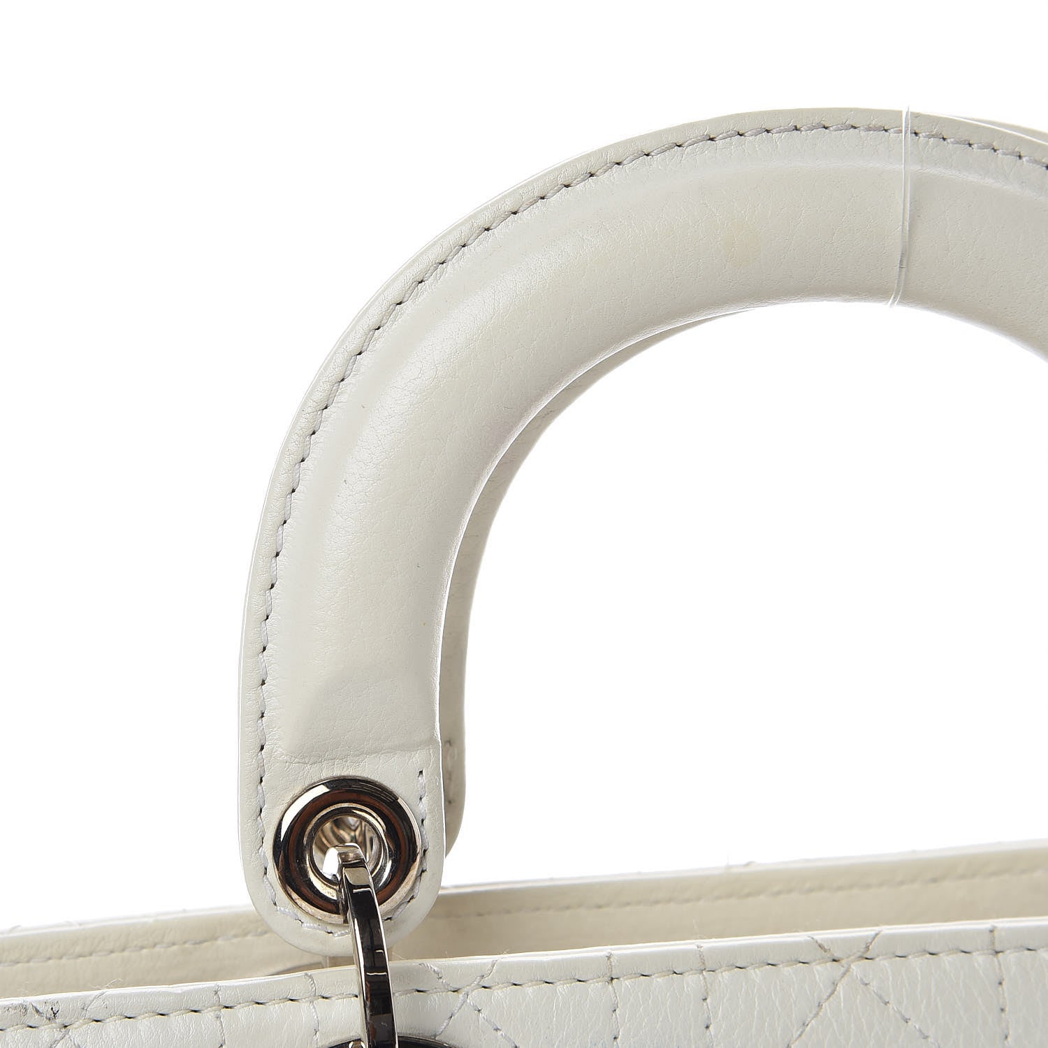 Christian Dior Calfskin Cannage Stitched Small Lady East West Lady Dior White 18 of 26