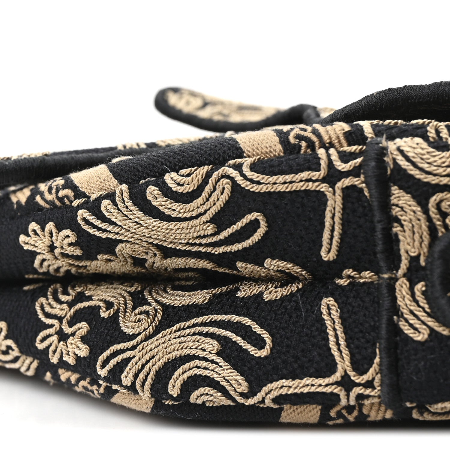 Christian Dior Canvas Embroidered Ornamental Cornely Saddle Bag Black Beige 10 of 11