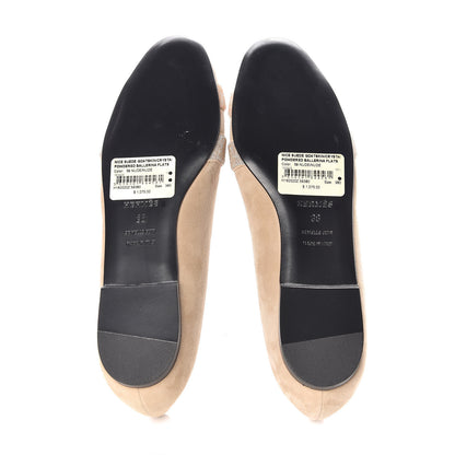 Hermes Suede Goatskin Crystal Powdered Nice Ballerina Flats 38 Nude 5 of 9