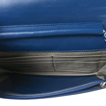 Chanel Patent Quilted Brilliant Wallet On Chain WOC Blue 5 of 11