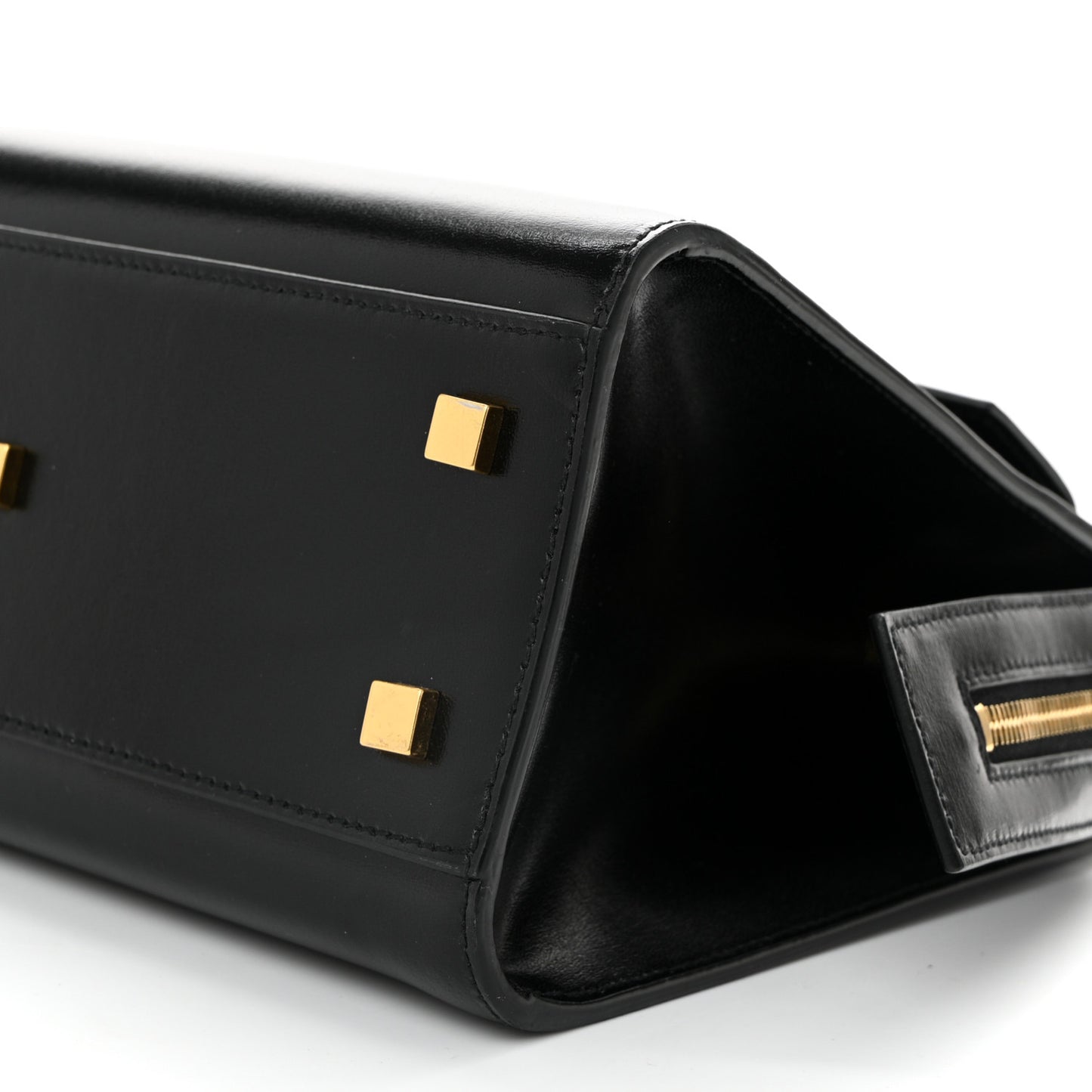 Shiny Calfskin Small Uptown Tote Black