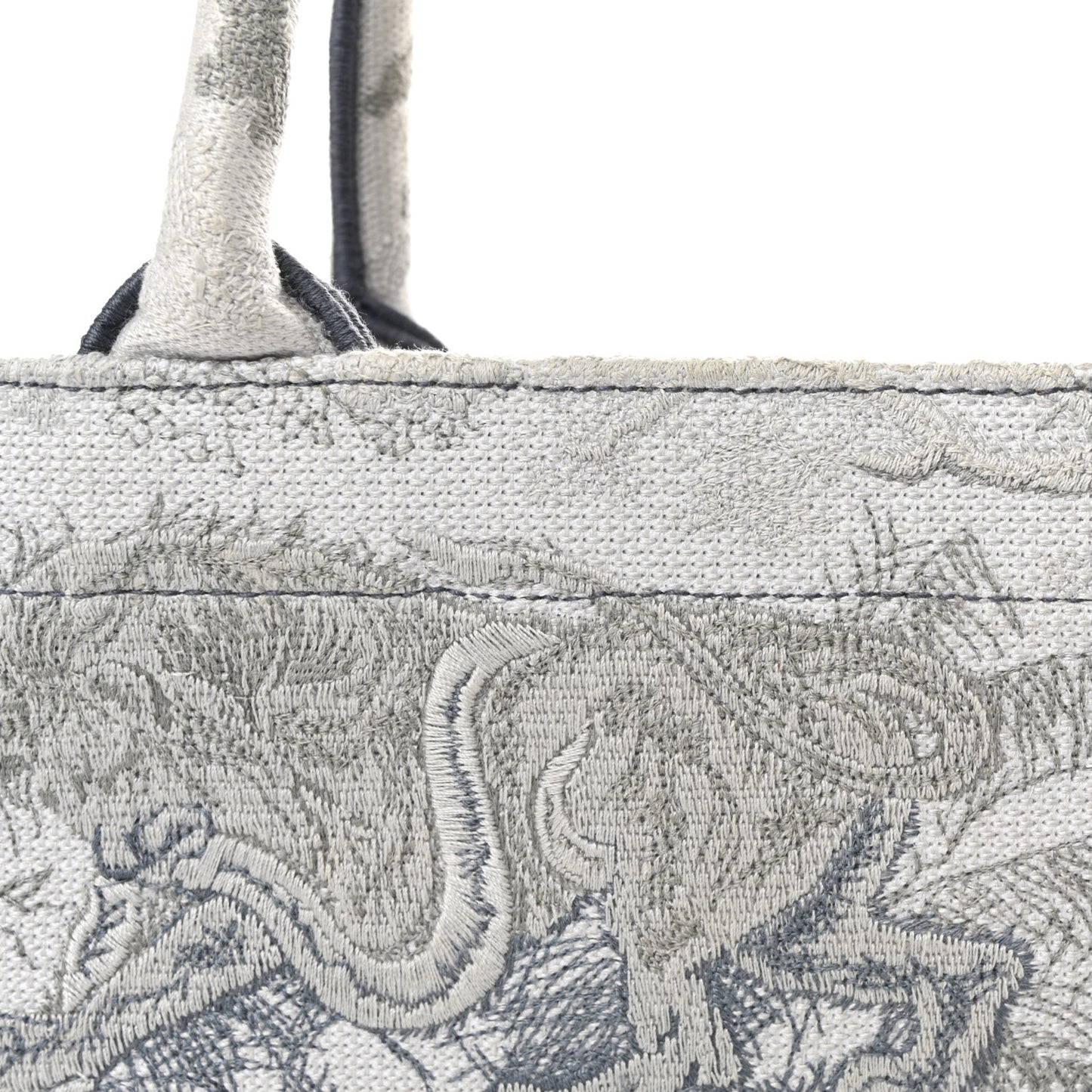 Gradient Canvas Embroidered Large Dioriviera Toile De Jouy Book Tote Blue