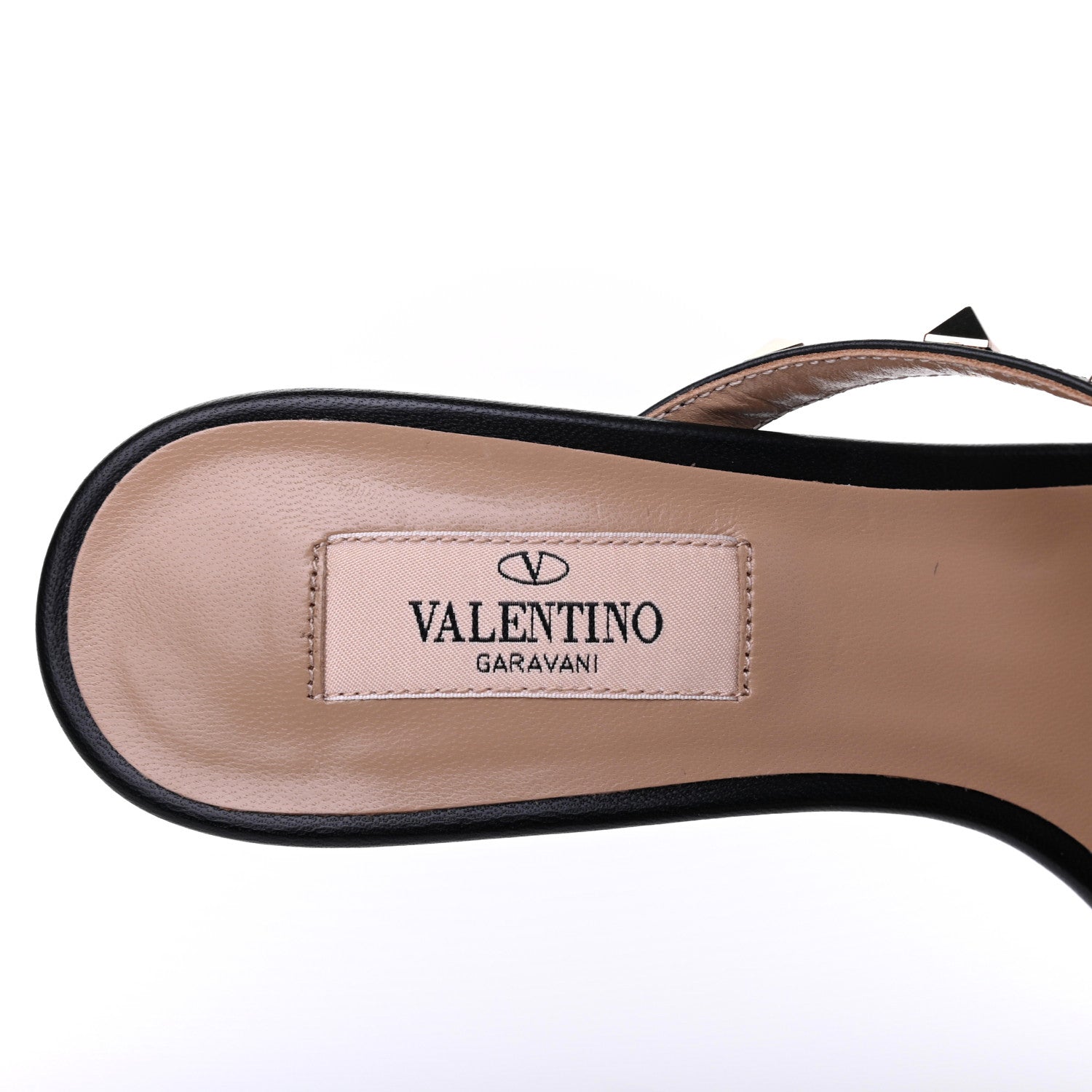 Valentino Garavani Calfskin Rockstud 60mm Slide Sandals 37 Black 8 of 10