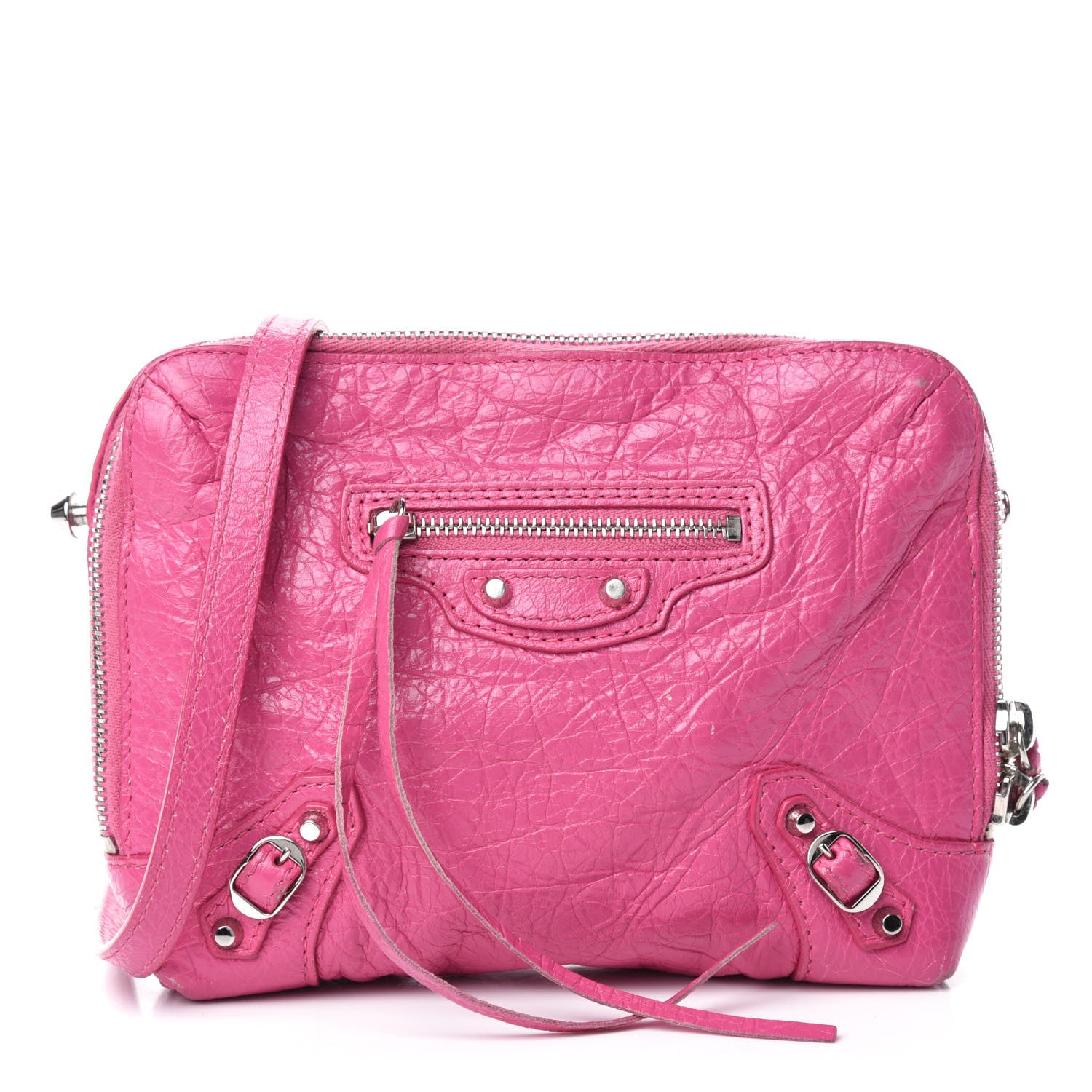 Balenciaga Agneau Arena Classic Silver Hardware XS Reporter Crossbody Rose Flamingo 1 of 9