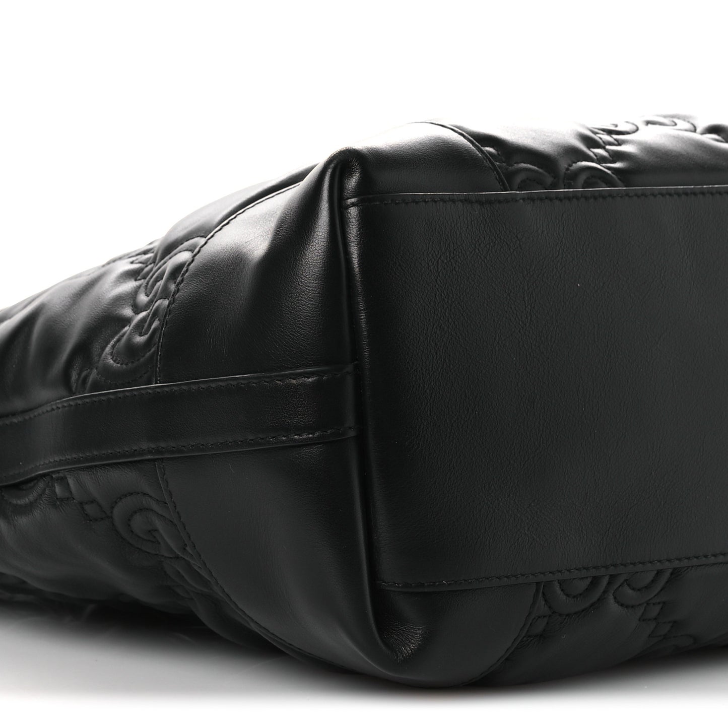 Calfskin GG Matelasse Medium Ophidia Shopping Tote Black