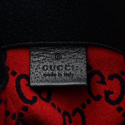 Gucci Covered Wool Textured Dollar Calfskin GG Monogram Large Tote Bag Blue Red 6 of 10