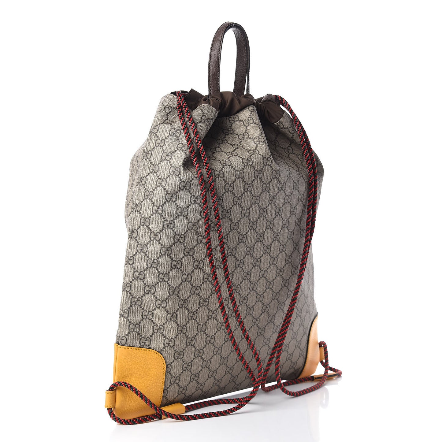 GG Supreme Monogram Neo Vintage Drawstring Backpack Beige New Acero Crop