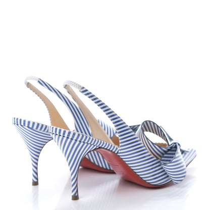 Christian Louboutin Patent Stripes Clare Nodo 80 Pumps 35 Jeans White 4 of 8