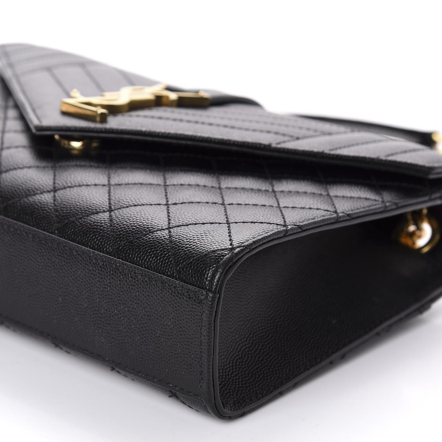 Grain De Poudre Textured Mixed Matelasse Triquilt Medium Monogram Satchel Black
