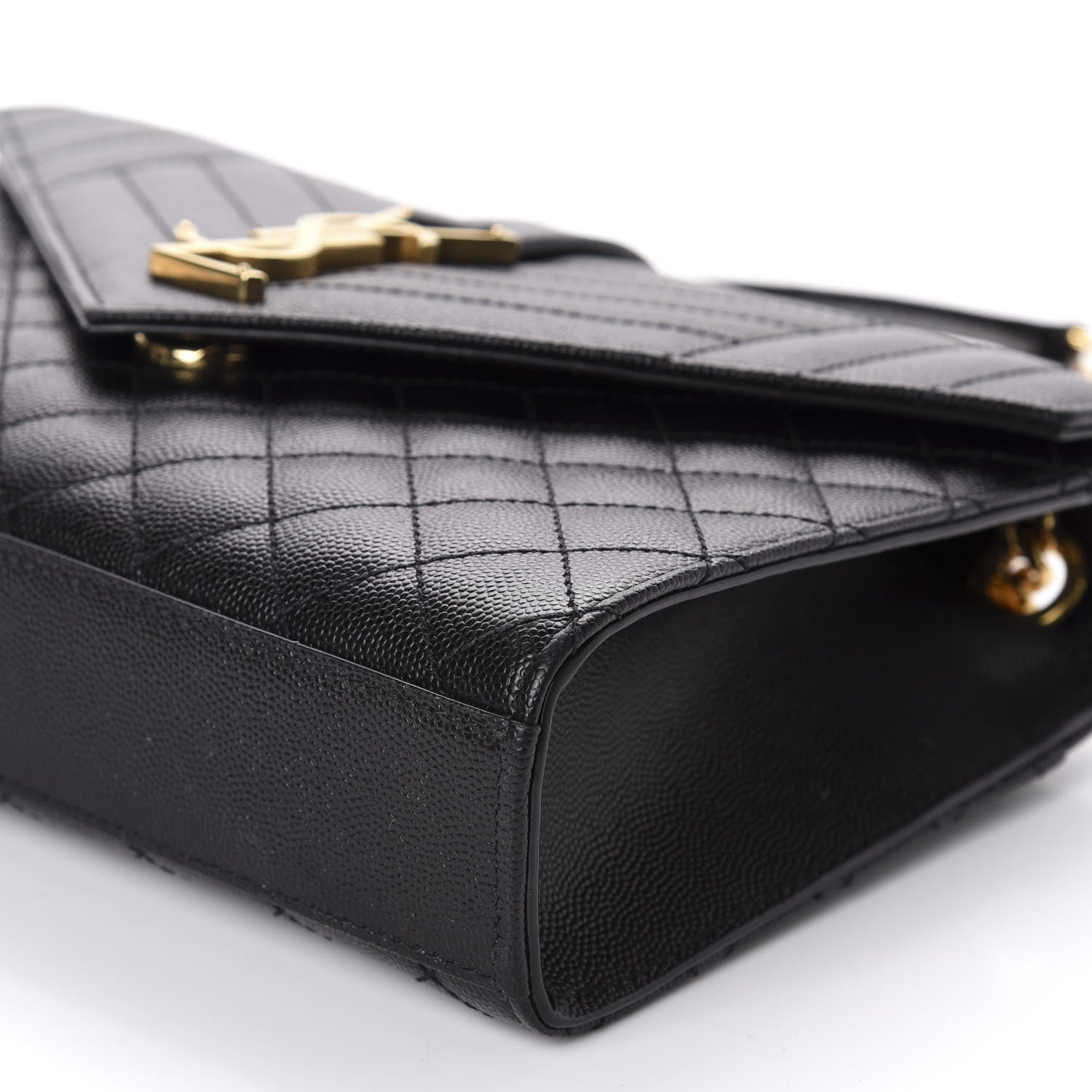 Saint Laurent Grain De Poudre Textured Mixed Matelasse Triquilt Medium Monogram Satchel Black 7 of 11