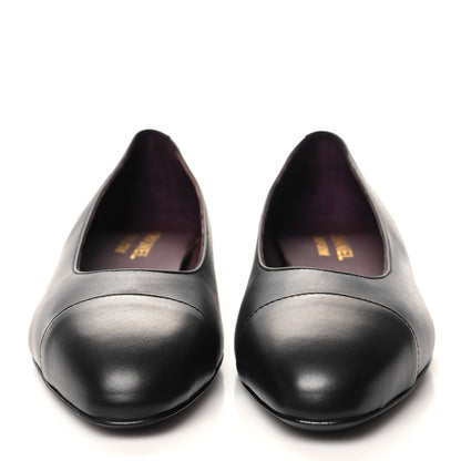 Chanel Lambskin Cap Toe Ballerina Flats 38 Black 2 of 9