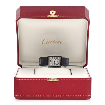 Cartier Stainless Steel Alligator 24mm Tank Solo Quartz Watch 5 of 5