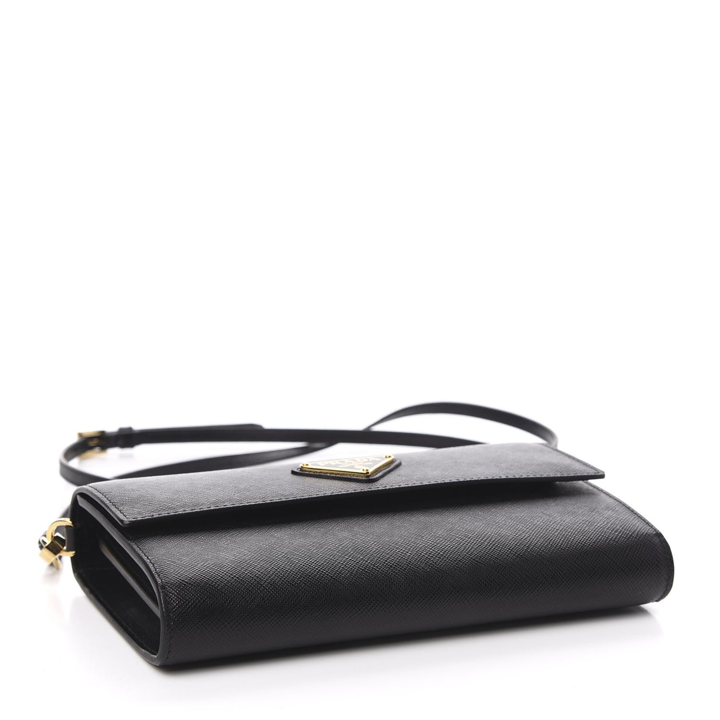 Saffiano Wallet With Shoulder Strap Black