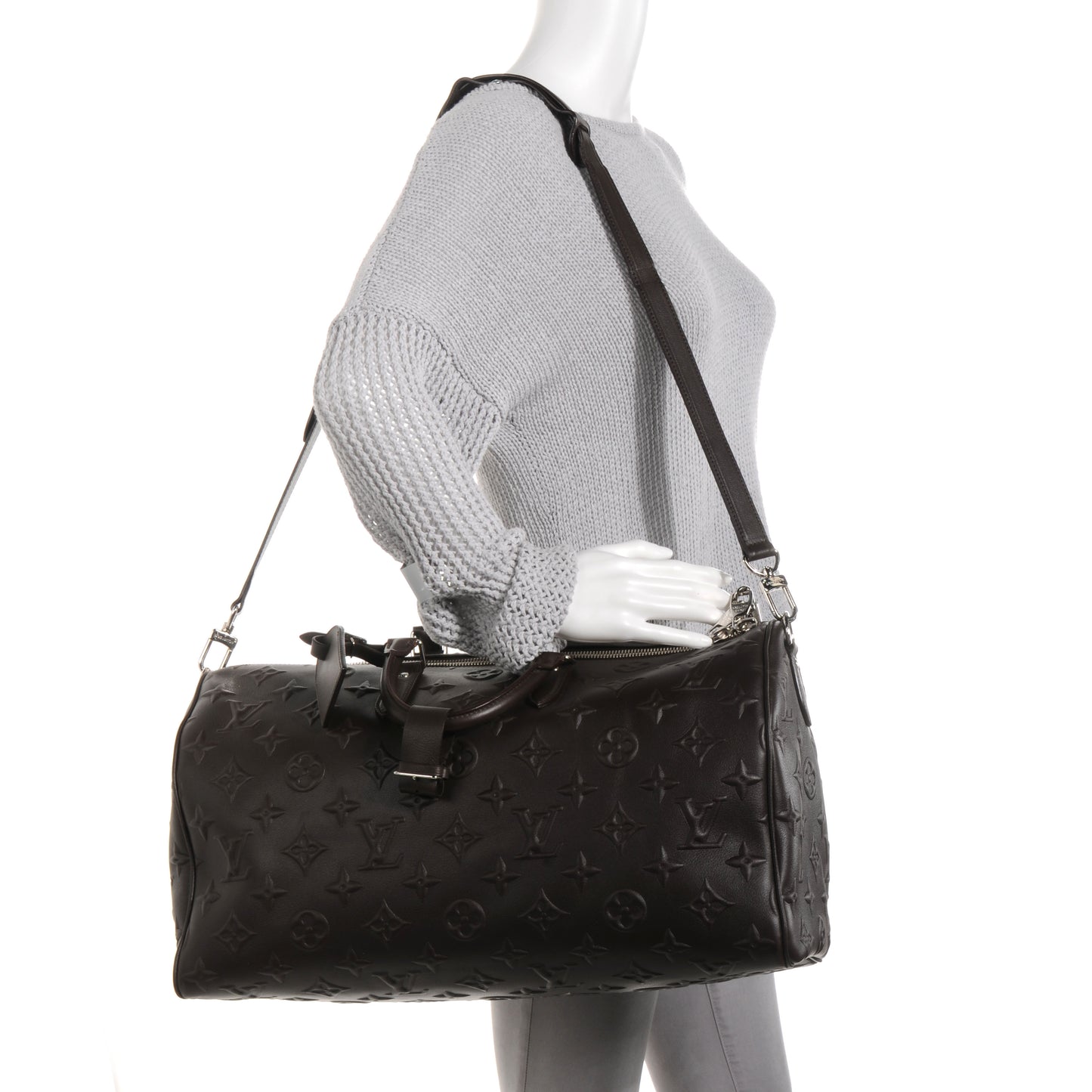 EDUN Monogram Revelation Keepall 45 Bandouliere Brown