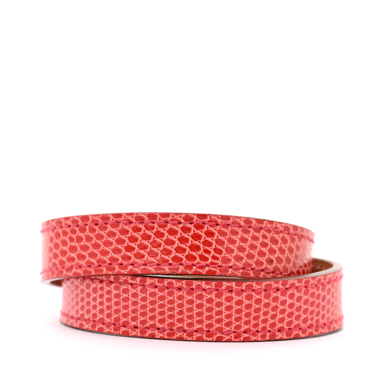 Hermes Lizard Kelly Double Tour Bracelet S Bougainvillea 3 of 7