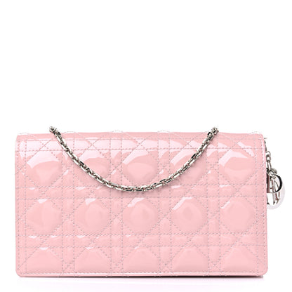 Christian Dior Patent Cannage Lady Dior Convertible Clutch Light Pink 3 of 10