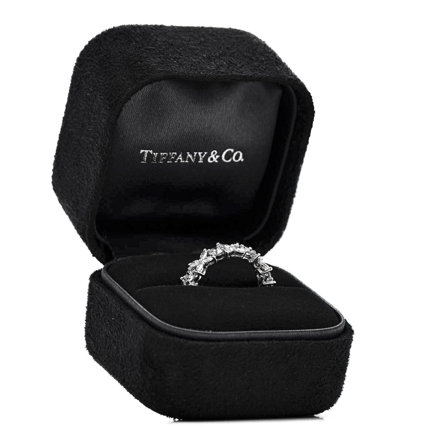 Platinum Diamond Victoria Alternating Band Ring 54 6.75