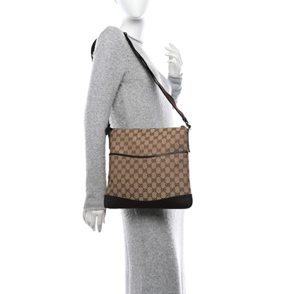 Gucci Monogram Calfskin Perforated Medium Flat Messenger Bag Dark Brown 2 of 10