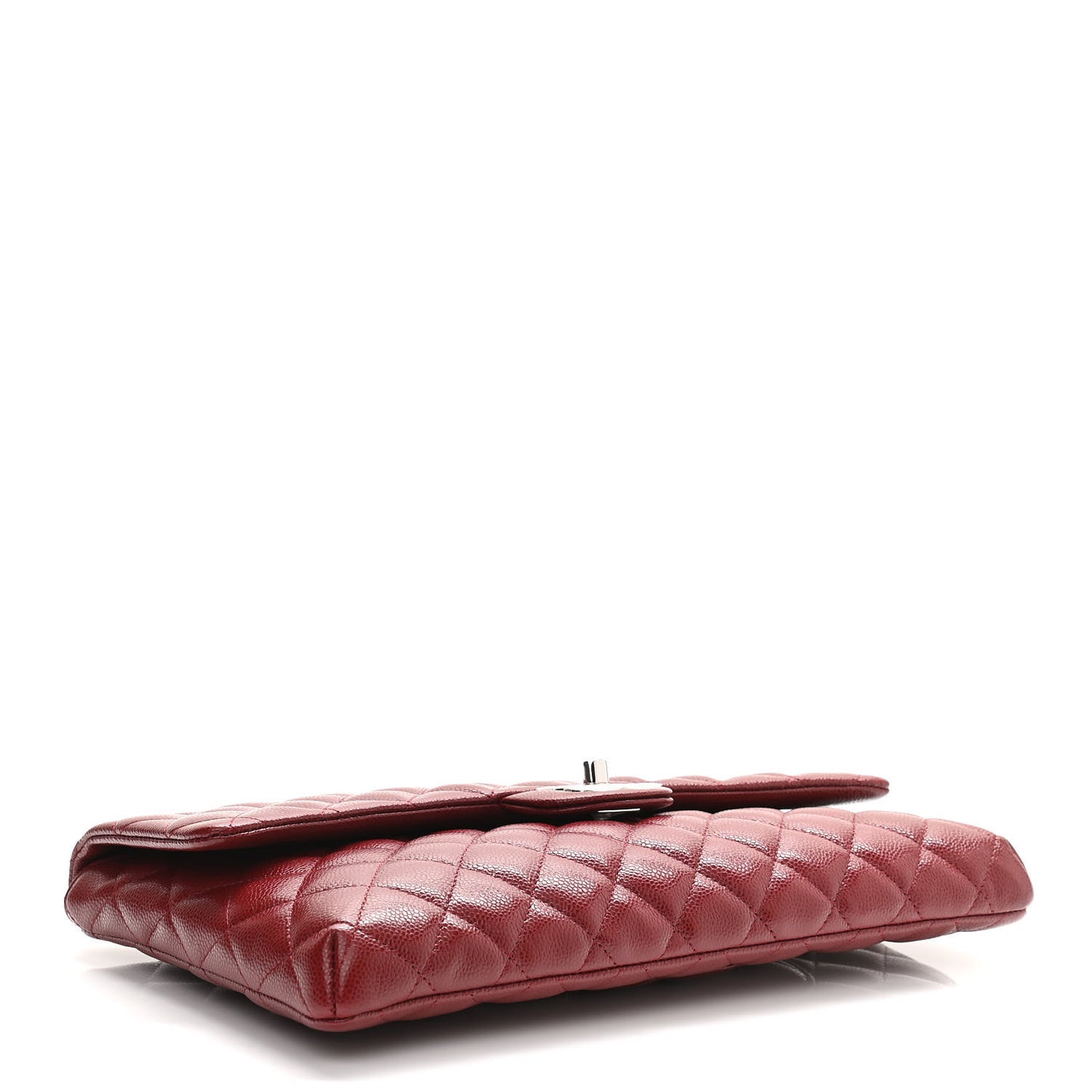 Caviar Quilted Flap Clutch Burgundy