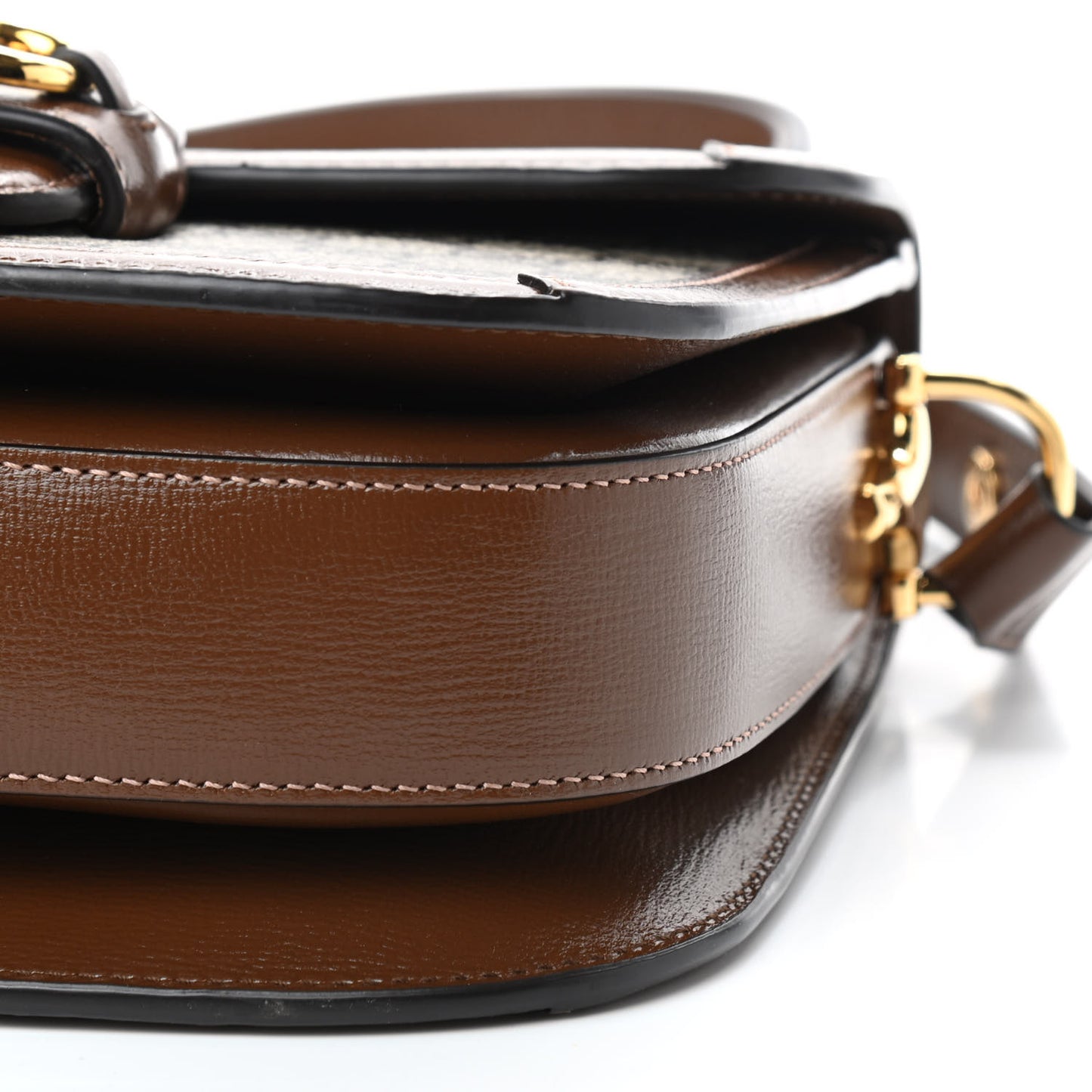 GG Supreme Monogram Horsebit 1955 Shoulder Bag Beige Brown Sugar
