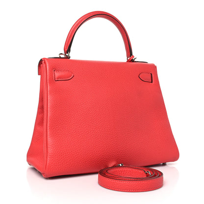 Hermes Togo Kelly Retourne 28 Rouge Pivoine 3 of 10