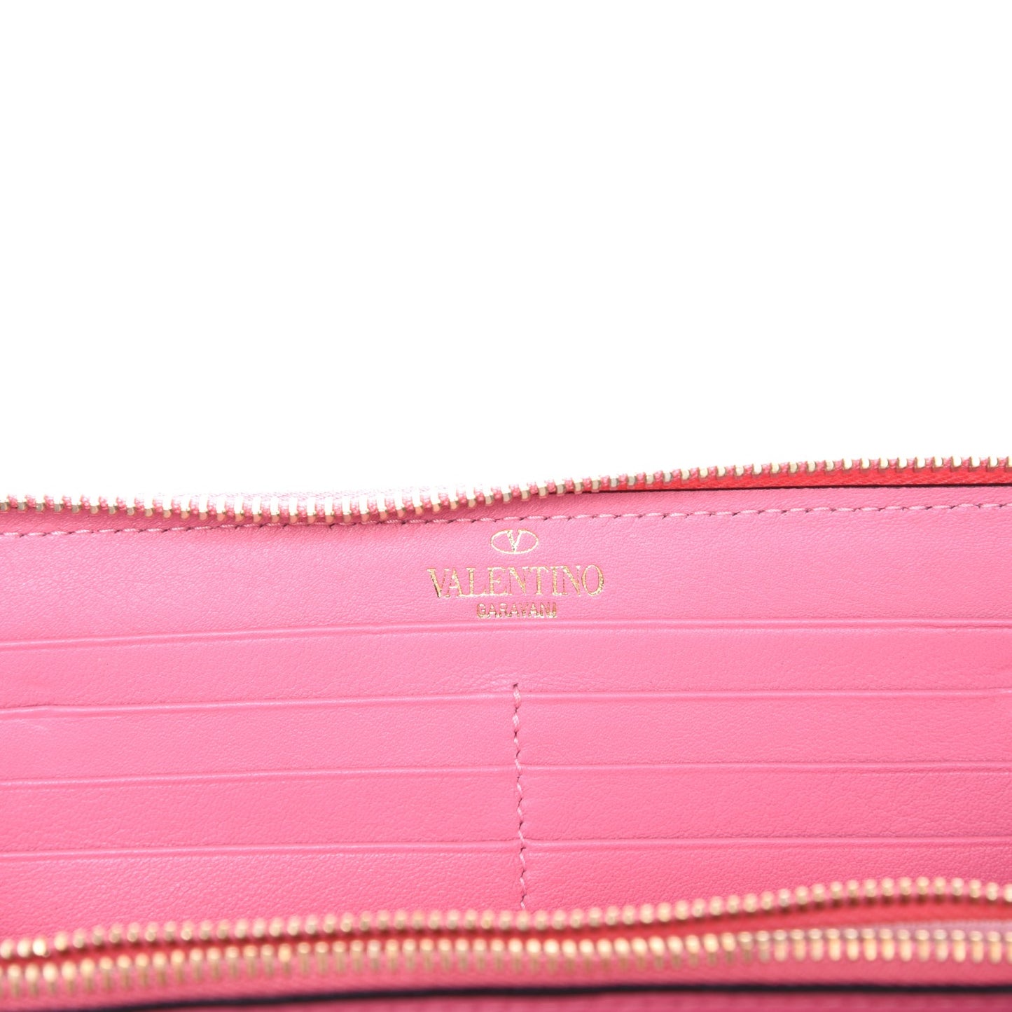 Calfskin Rockstud Zip Around Wallet Ninphea