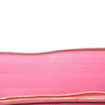 Valentino Garavani Calfskin Rockstud Zip Around Wallet Ninphea 6 of 8