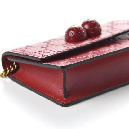 Gucci Guccissima Mini Cherry Chain Bag Hibiscus Red 6 of 10