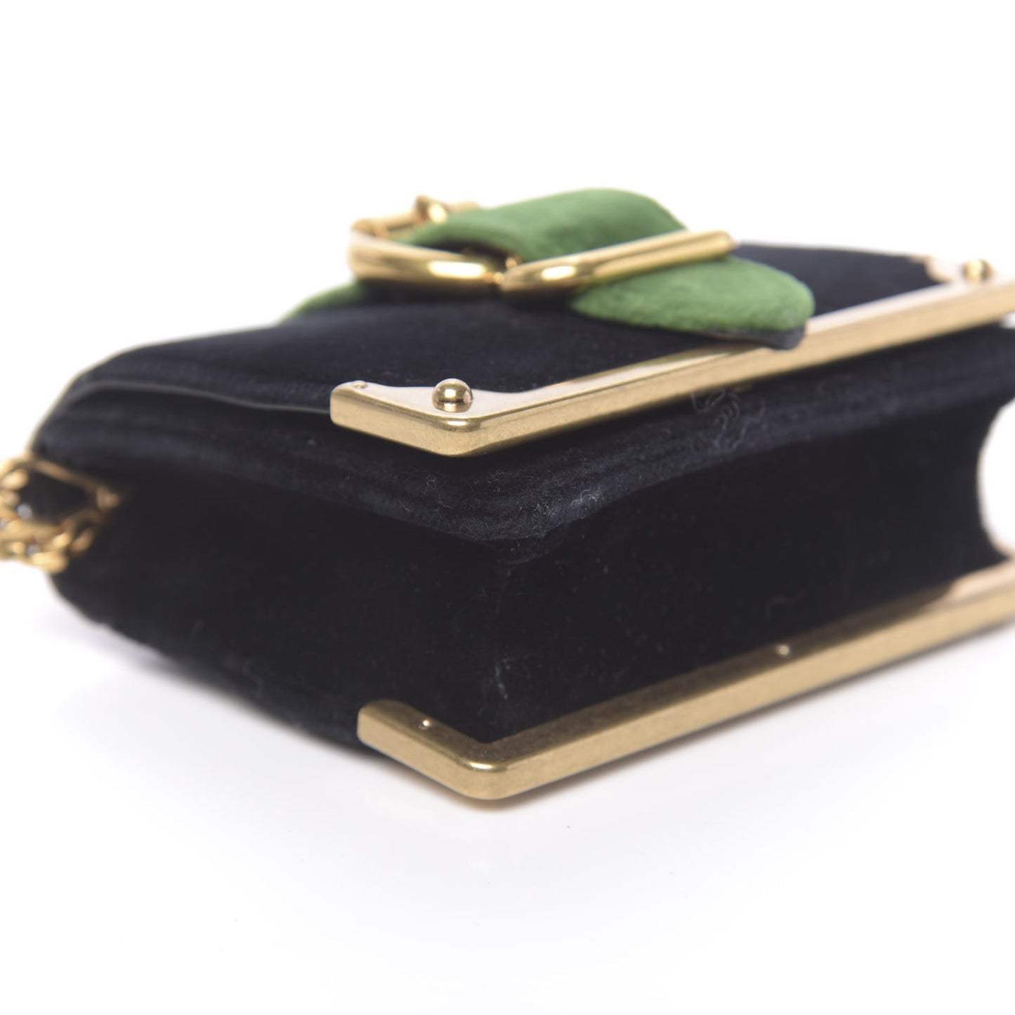 Velvet City Calfskin Micro Cahier Bag Black Alloro