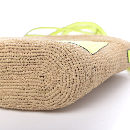 Loewe Raffia Crossbody Bag Natural Neon Yellow 10 of 10