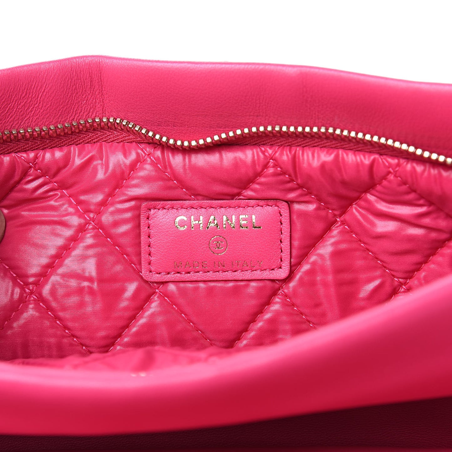 Lambskin Quilted Beauty CC Boy Clutch Fuchsia