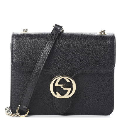 Gucci Dollar Calfskin Small Interlocking G Shoulder Bag Black 1 of 9