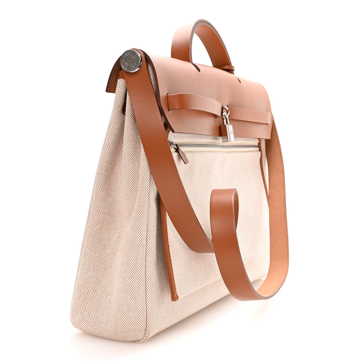 Hermes Vache Hunter Criss Viking Herbag Messenger 39 Ecru Beige Fauve 4 of 11