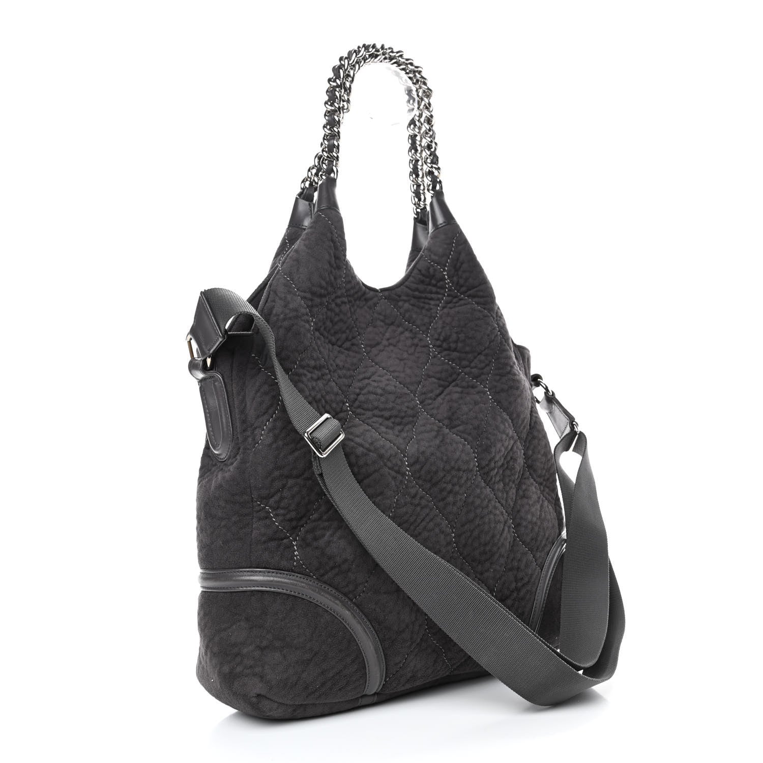 Chanel Microsuede Quilted Rodeo Drive Hobo Black 2 of 4