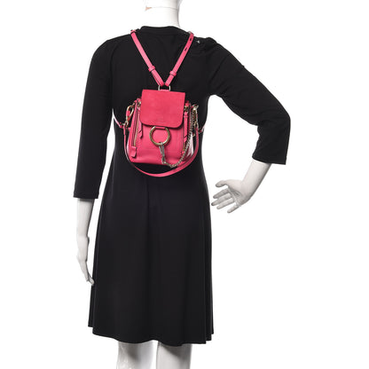 Chloe Suede Calfskin Mini Faye Backpack Fuchsia Rose 2 of 11