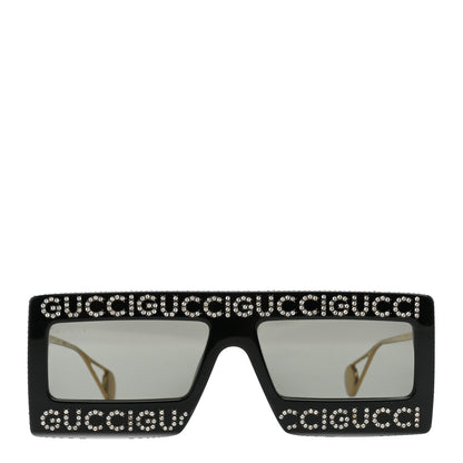 Gucci Acetate Crystal Mask-Frame Sunglasses GG0431S Black 2 of 10