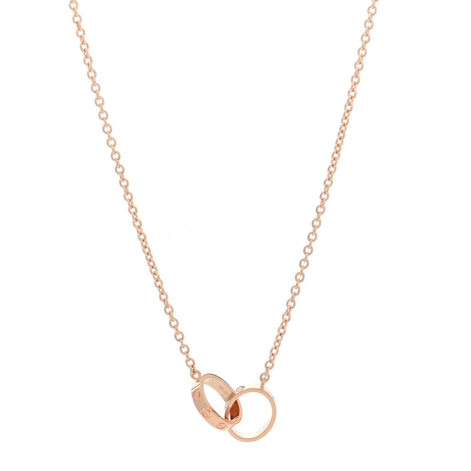 Cartier 18K Pink Gold Interlocking LOVE Necklace 1 of 5