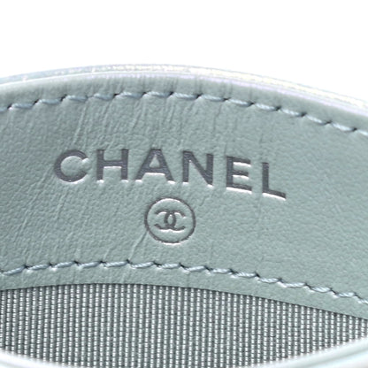 Chanel Iridescent Calfskin Quilted Card Holder Light Blue 6 of 7