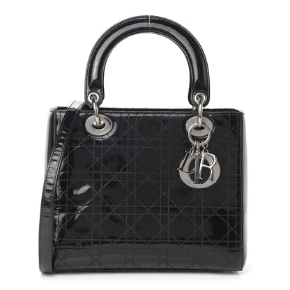 Christian Dior Patent Cannage Stitched Medium Lady Dior Black 1 of 15